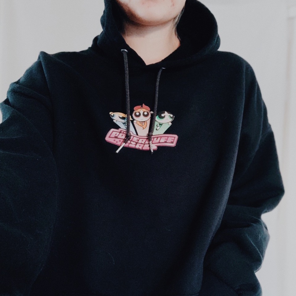 Powerpuff girls black oversized hoodie
